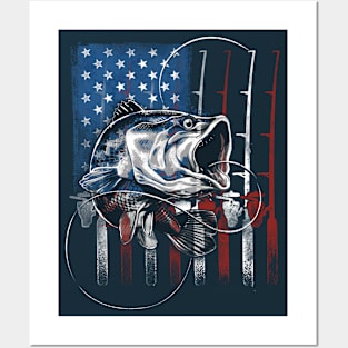 USA Fishing | Bass Fisherman Posters and Art